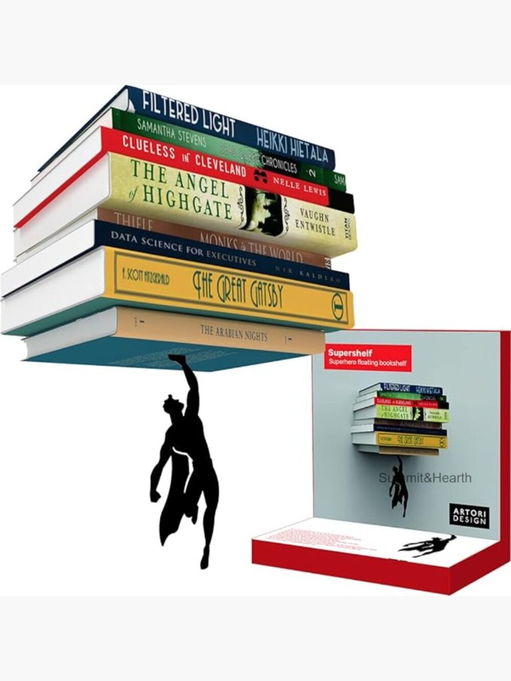 Invisible Floating Metal Bookshelf Wall Mount Modern Home Decor